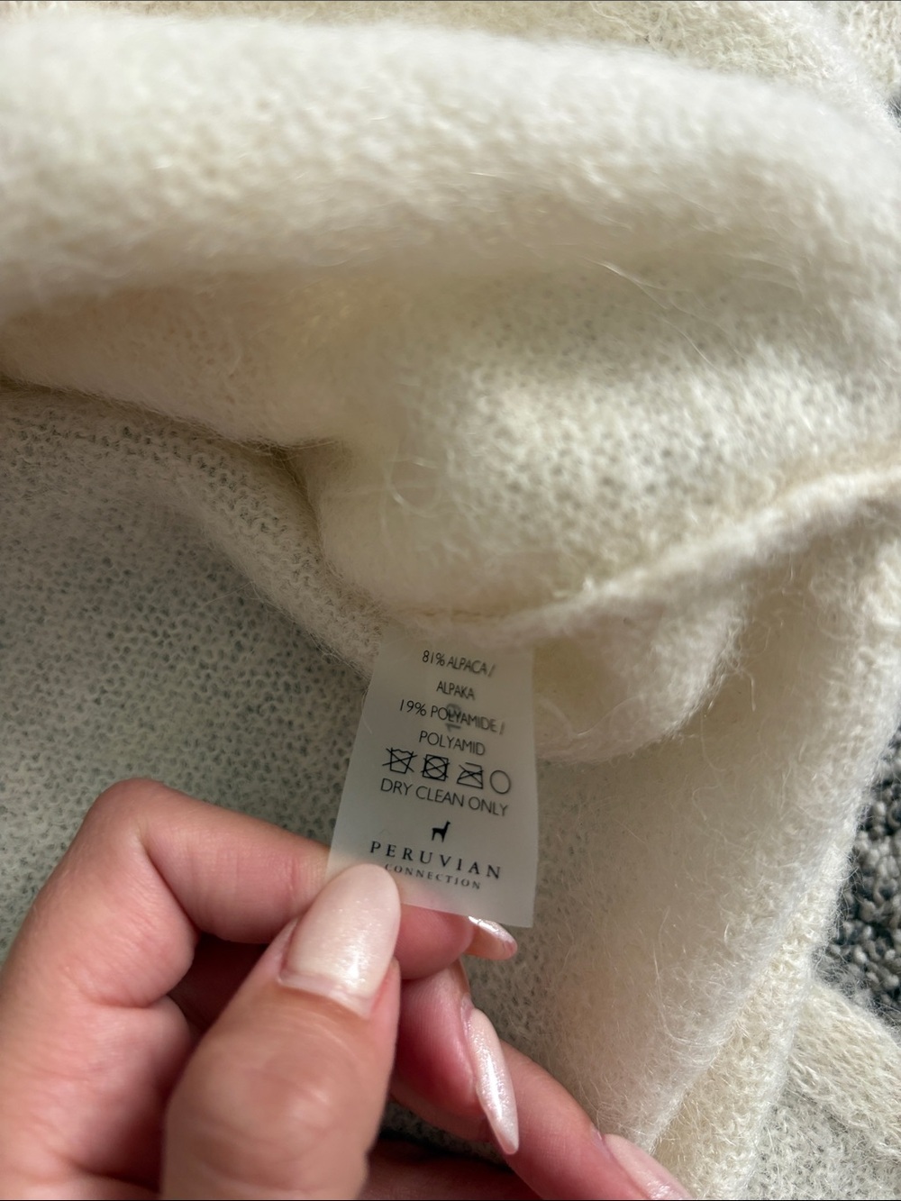Peruvian Connection Balie Tunic Sweater in Cream - Picture 4 of 5